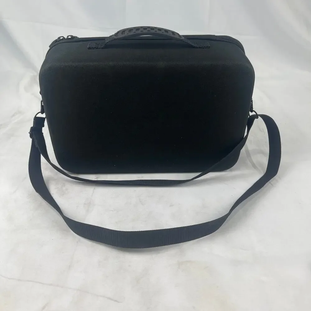 DOUBI Hard Shell Mini Projector Case Travel Bag Black Shoulder Strap Mesh Pocket